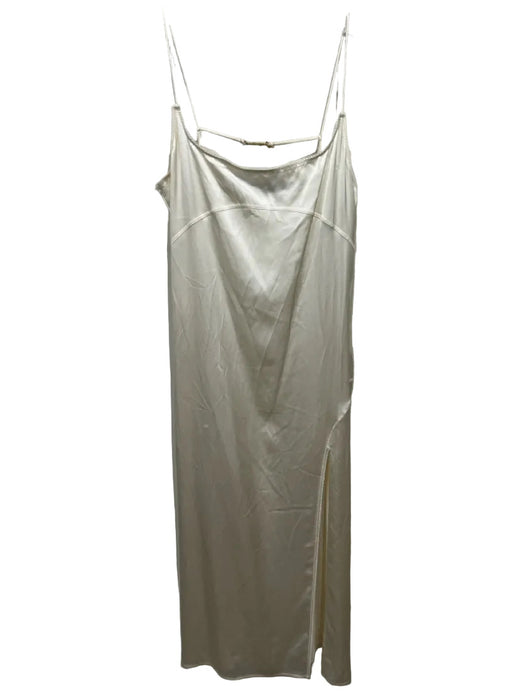 Jacquemus Size m / 40 Ivory White Viscose Sleeveless Slip dress Midi Dress