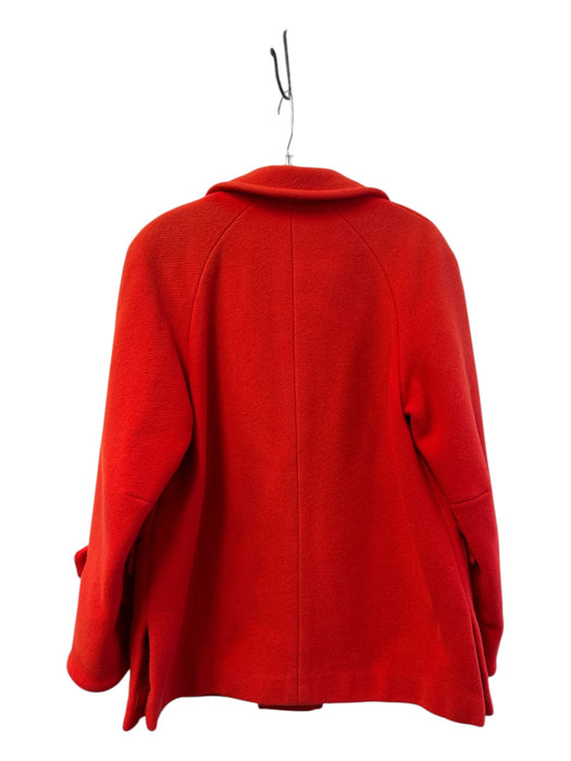 Aquascutum Size No size Red Wool Round Neck Button Pockets Texture Fabric Coat Red / No size
