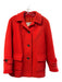 Aquascutum Size No size Red Wool Round Neck Button Pockets Texture Fabric Coat Red / No size