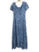 Alex Evenings Size 10 Blue Nylon Blend Persian Lamb Scoop Neck Cap Sleeve Gown Blue / 10