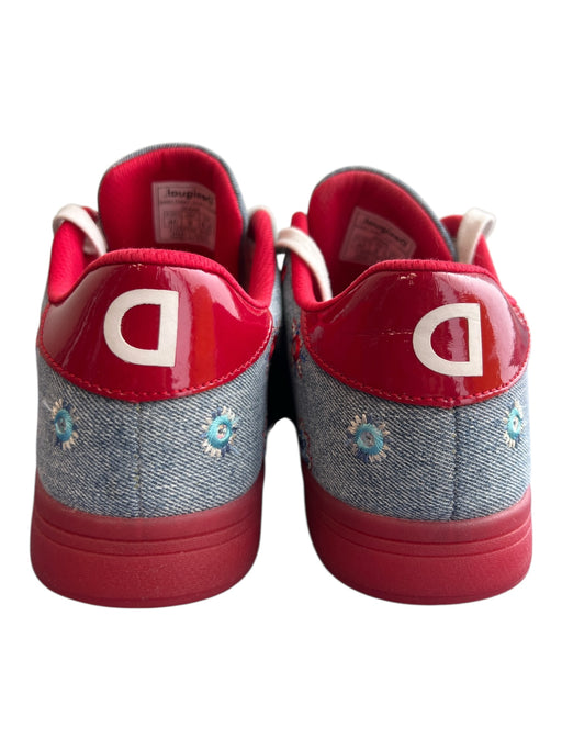 Desigual Shoe Size 9 Blue & Red Canvas Low Top lace up Round Toe Sneaker Shoes Blue & Red / 9