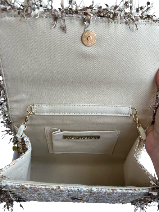 Cristina Sabatini Beige & Brown Fabric Flap Shoulder & Crossbody Straps Bag Beige & Brown / Small