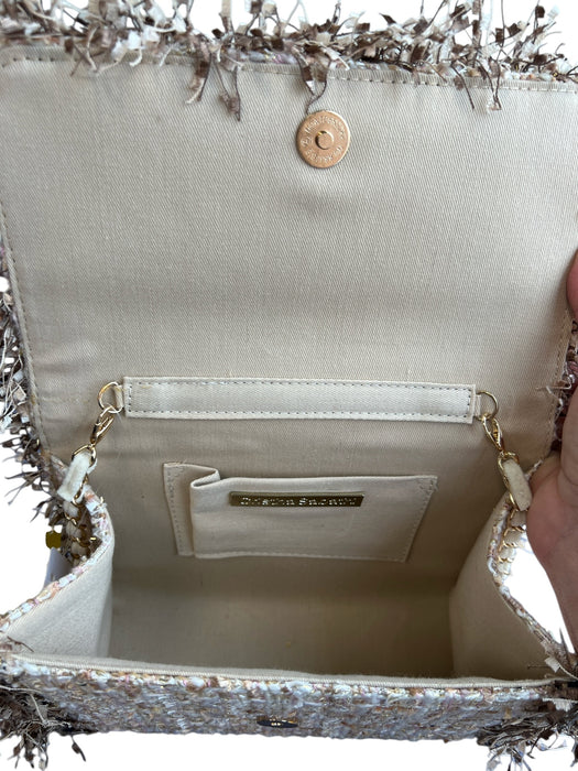 Cristina Sabatini Beige & Brown Fabric Flap Shoulder & Crossbody Straps Bag Beige & Brown / Small