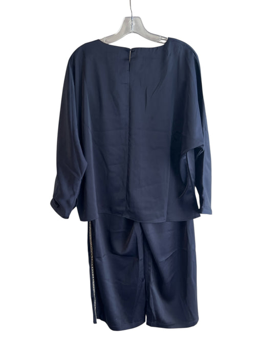 Joh. Size Small Navy Polyester Long Sleeve Elastic Waist Pants Set Navy / Small