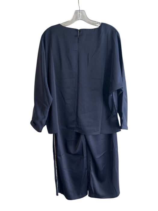 Joh. Size Small Navy Polyester Long Sleeve Elastic Waist Pants Set Navy / Small