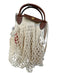 Longchamp Cream & Brown Cotton Net Leather Top Handle Bag Cream & Brown / S
