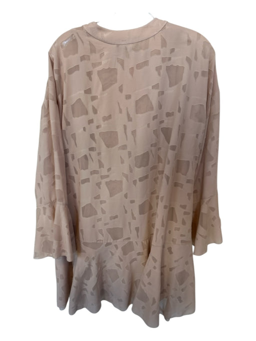 IRO Size 38 nude Polyester Long Bell Sleeve Lace Up Front Lined Dress nude / 38