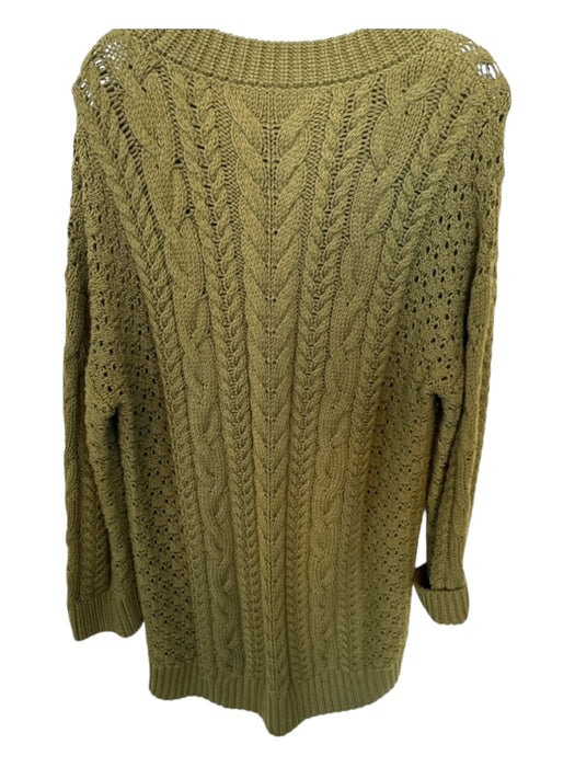 Alice & Olivia Size L Green Wool Blend Long Sleeve Cable Knit Dress Green / L