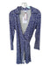 Diane Von Furstenberg Size 10 Navy & white Viscose Blend Long Sleeve Wrap Dress Navy & white / 10