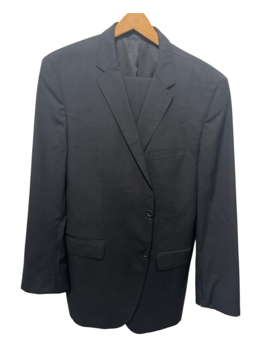 Boss Black Virgin Wool Solid 2 Button Men's Suit 44r
