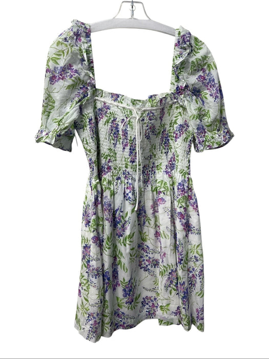 Hill House Size XL Blue, Green & Multi Cotton Off Shoulder Stretch bodice Dress Blue, Green & Multi / XL