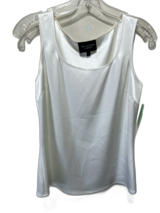 St. John Caviar Size XS White Triacetate & Polyester Tank Top White / XS