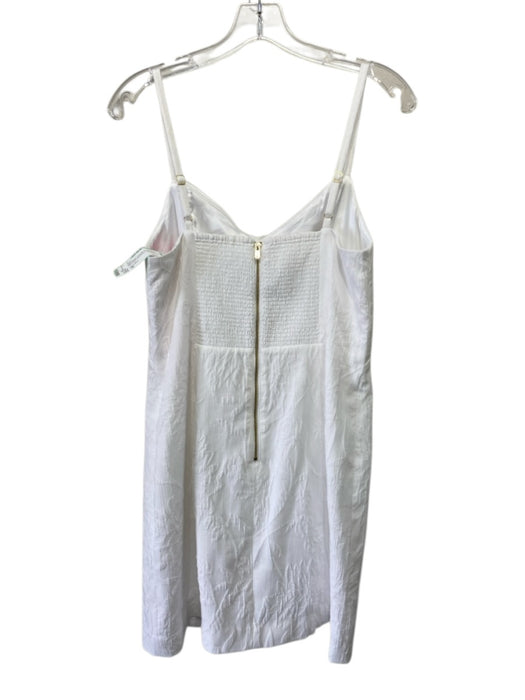 Lilly Pulitzer Size 10 White Polyester & Cotton Sleeveless Bow Knee Length Dress White / 10