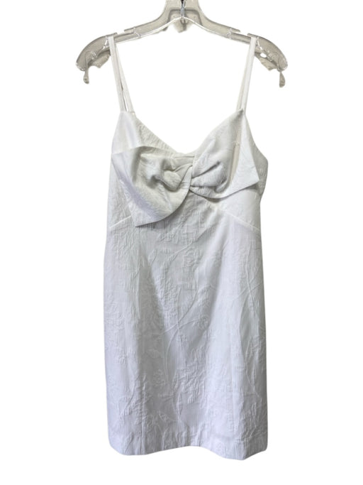 Lilly Pulitzer Size 10 White Polyester & Cotton Sleeveless Bow Knee Length Dress White / 10