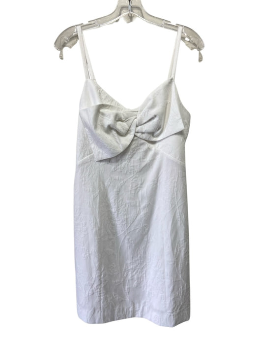 Lilly Pulitzer Size 10 White Polyester & Cotton Sleeveless Bow Knee Length Dress White / 10