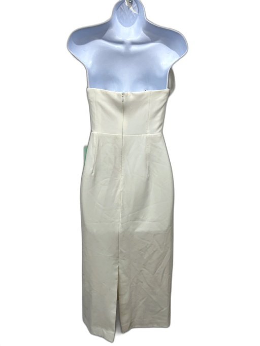 ML Monique Lhuillier Size 0 White Polyester Sleeveless Midi Rose detail Dress White / 0