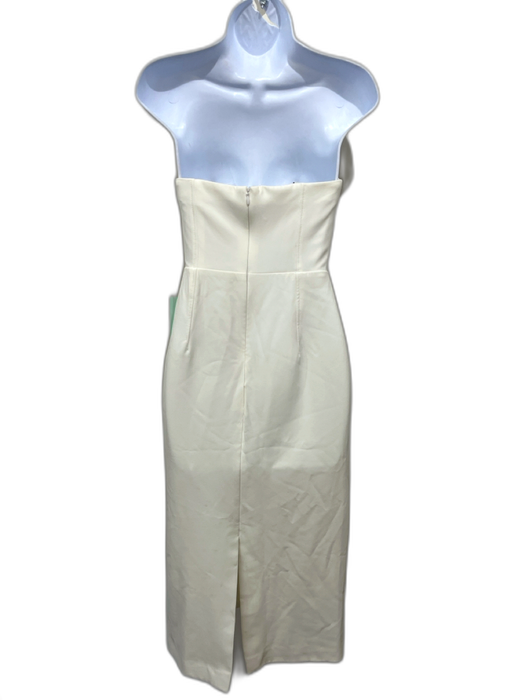 ML Monique Lhuillier Size 0 White Polyester Sleeveless Midi Rose detail Dress White / 0