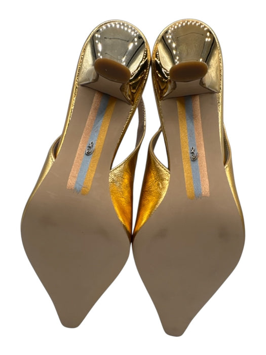 Sam Edelman Shoe Size 7 Gold Leather Upper Metallic Pointed Toe Slingbacks Gold / 7