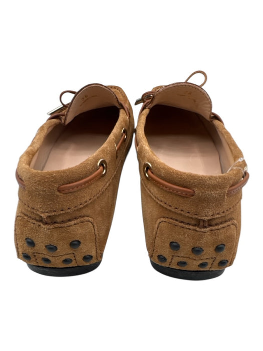 Tod's Shoe Size 36 Tan Leather Upper Suede Tie Detail Moccasin Slip On Loafers Tan / 36