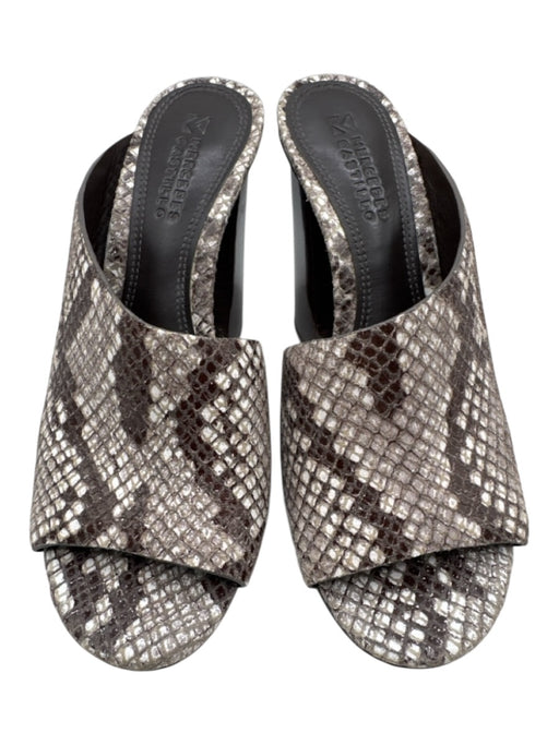 Mercedes Castillo Shoe Size 6.5 Beige Gray Leather Upper Snakeskin print Sandals Beige Gray / 6.5