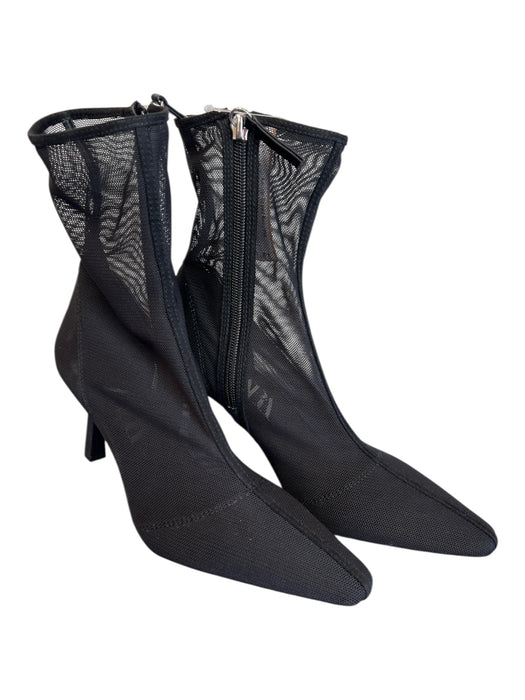 Zara Shoe Size 36 Black Mesh Side Zip Pointed Toe above ankle Booties Black / 36