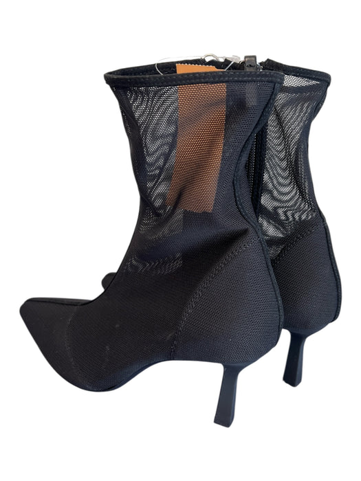 Zara Shoe Size 36 Black Mesh Side Zip Pointed Toe above ankle Booties Black / 36