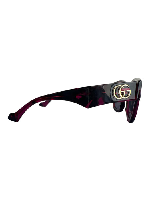 Gucci Fushcia & Black Spotted Modified Cat Eye Logo Wide arm Sunglasses Fushcia & Black