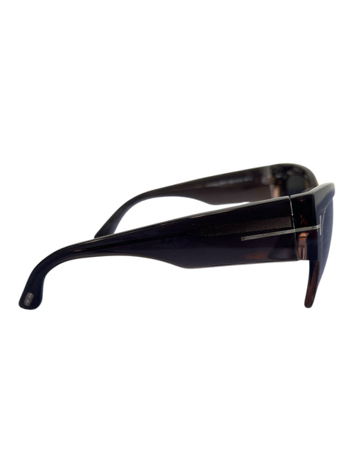 Tom Ford Brown T logo Cat Eye Oversize Sunglasses Brown