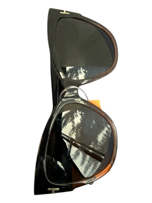 Tom Ford Brown T logo Cat Eye Oversize Sunglasses Brown