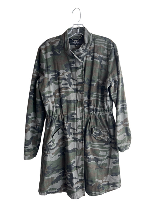 Coalition LA Size Medium Green & Multi Cotton Camoflage Front Zip Snaps Jacket Green & Multi / Medium