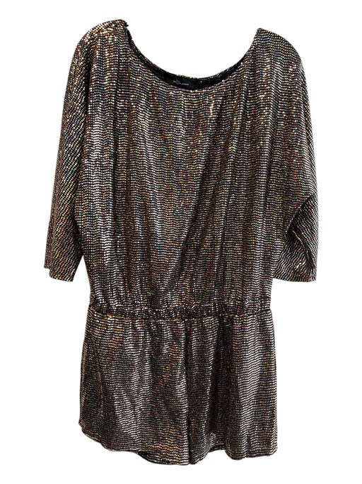 Good Times USA Size Large Gold Nylon Blend 3/4 Sleeve Elastic Waist Romper Gold / Large