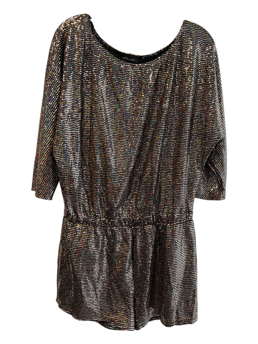 Good Times USA Size Large Gold Nylon Blend 3/4 Sleeve Elastic Waist Romper Gold / Large