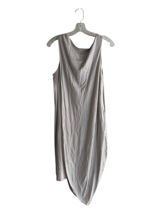 COS Size Medium Light Beige Cotton Sleeveless Scoop Neck Asymetric Hem Dress Light Beige / Medium