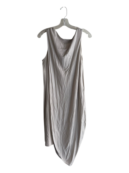 COS Size Medium Light Beige Cotton Sleeveless Scoop Neck Asymetric Hem Dress Light Beige / Medium