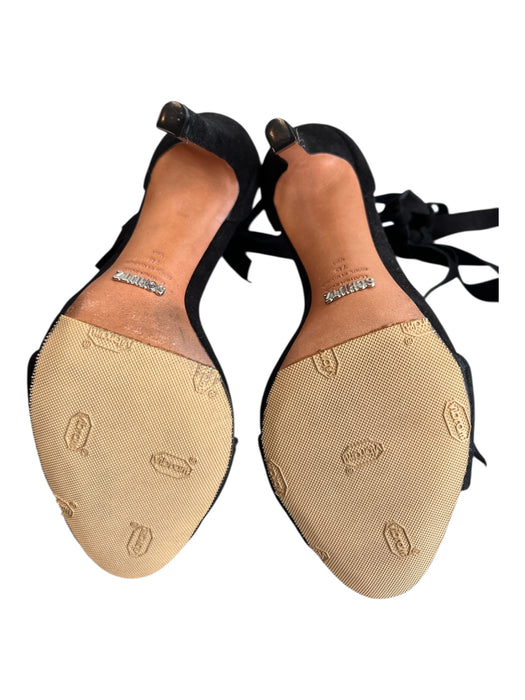 Schutz Shoe Size 7 Black Suede open toe Ankle Wrap Stiletto Almond Toe Shoes Black / 7