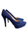 Prada Shoe Size 36.5 Blue Suede Stiletto Pointed Toe Platform Pump Shoes Blue / 36.5