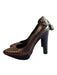 Celine Shoe Size 36 Brown & Amber Leather 2 Tone Wing Tip High Heel Tassel Shoes Brown & Amber / 36