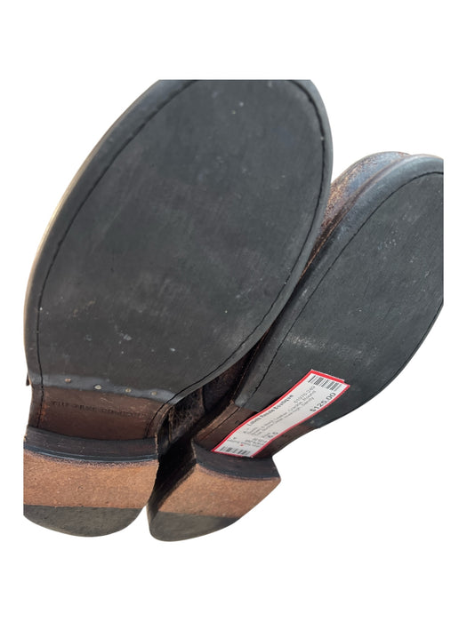 Frye Shoe Size 6.5 Brown & Black Leather Crackle Round Toe Buckle Detail Boots Brown & Black / 6.5