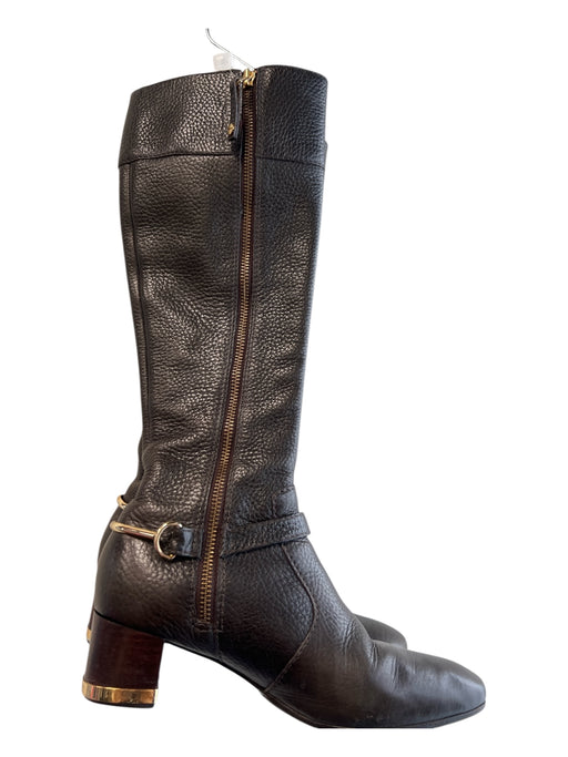 Tory Burch Shoe Size 6.5 Blond Leather Gold hardware Side Zip Riding Boots Boots Blond / 6.5