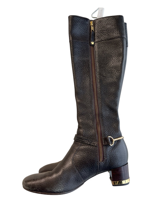 Tory Burch Shoe Size 6.5 Blond Leather Gold hardware Side Zip Riding Boots Boots Blond / 6.5