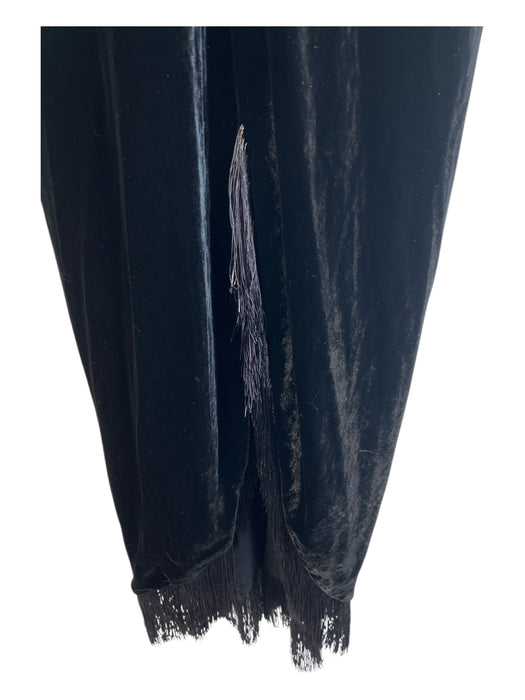 Etro Size 46 Black, Blue, Brown Viscose Velvet Embellished V Neck Bodysuit Dress Black, Blue, Brown / 46