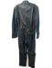 Zara Size Medium Black Leather Front Zip Attached Belt Side Pocket Jumpsuit Black / Medium