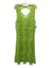 Zara Size S Lime Green Cotton Crochet Flowers Cut Out back Midi Dress Lime Green / S