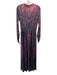 Free People Size M Black, Purple, Red Polyester Blend Velvet Paisley Jumpsuit Black, Purple, Red / M
