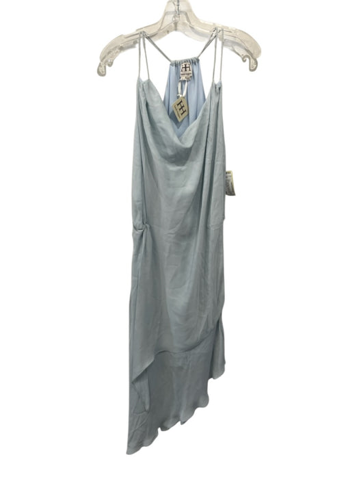 Haute Hippie Size L Light Blue Cowl Neck Asymmetric Hem Knee length Dress Light Blue / L