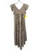 Free People Size S Beige, Yellow, Navy Rayon Smocked Neckline Cropped Jumpsuit Beige, Yellow, Navy / S
