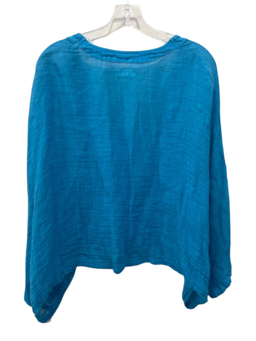 Sunday Saint-Tropez Size One Size Cerulean Blue Linen Button Down Cropped Top Cerulean Blue / One Size