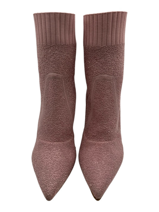 Gianvito Rossi Shoe Size 37 Pink Textile Knit Pointed Toe Textured Sock Booties Pink / 37