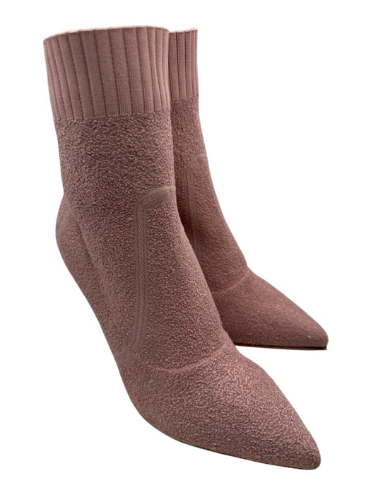 Gianvito Rossi Shoe Size 37 Pink Textile Knit Pointed Toe Textured Sock Booties Pink / 37