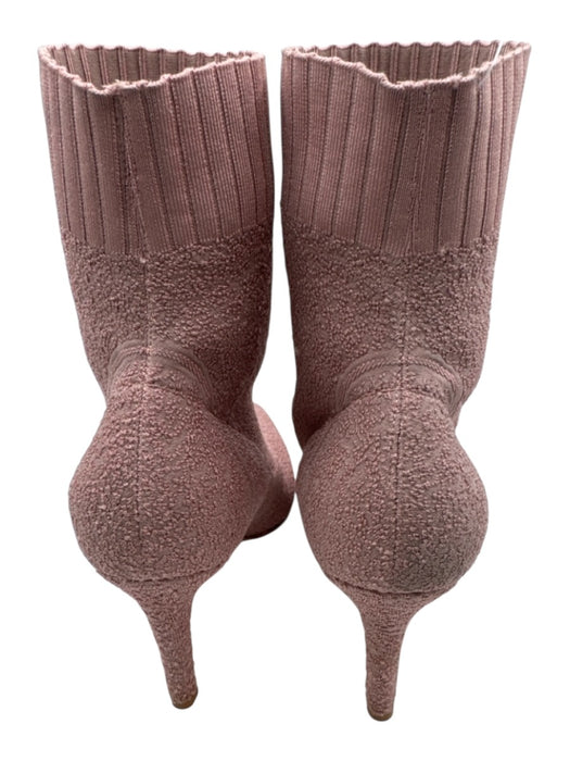 Gianvito Rossi Shoe Size 37 Pink Textile Knit Pointed Toe Textured Sock Booties Pink / 37